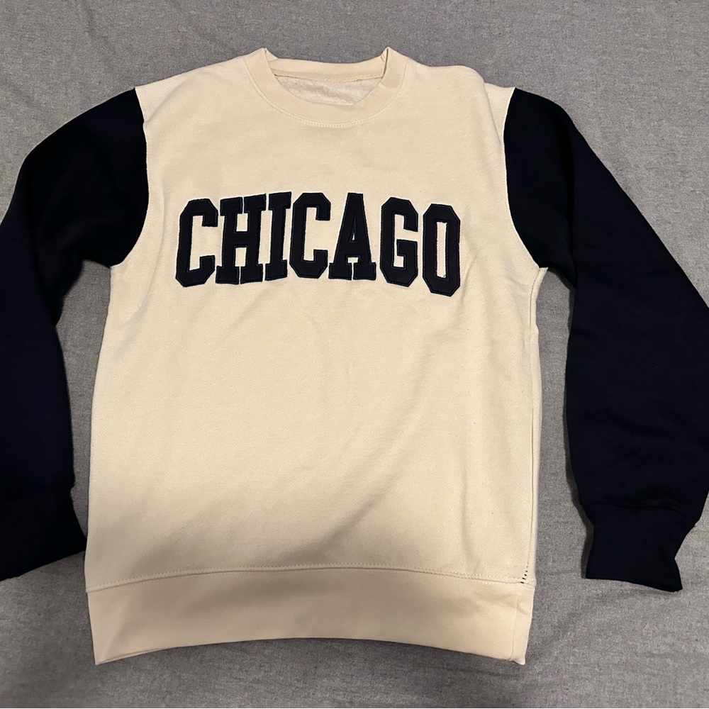 Chicago Cream and Deep Navy Sweater